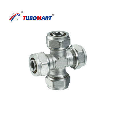 Acessórios de compressão de tubos de Pex de latão, revestidos de cromo