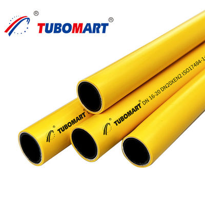 Pex Al Pex Gas Pipe OD 16 mm - 32 mm Tubulação de gás Pex amarelo multicamadas