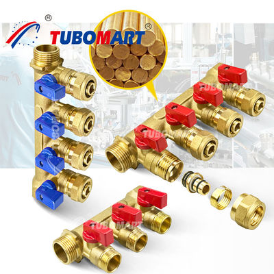Múltiplas saídas 1/2 polegada de latão Pex Manifold 150 Psi Com resistência à alta temperatura