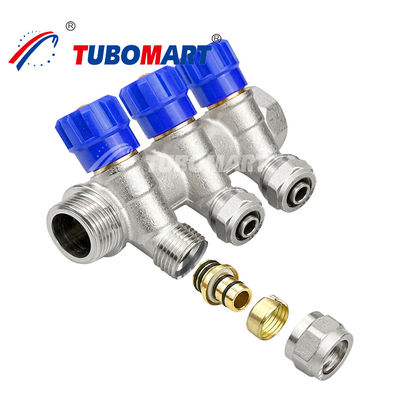 Sistemas de aquecimento de chão de latão de encanamento Manifold 2 - 12 saídas de água de tubulação Manifold