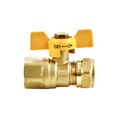 OEM Brass Gas Nozzle Valve Butterfly Handle Brass Ball Valve para tubos PEX-AL-PEX