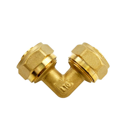 Certificado ISO Cor amarelo de latão CNC Precision Machined Elbow Pex Compression Fitting