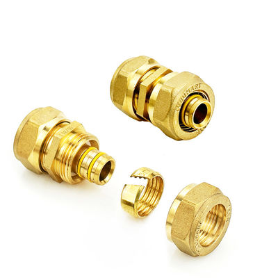 Acessórios de compressão de cotovelo de latão de precisão Cor amarelo Para tubos de água Acessórios de tubos Pex
