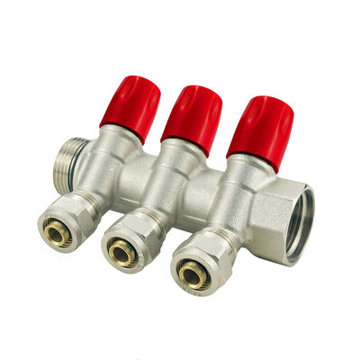 Dimensão personalizada Manifold de Pex de latão para mídia de temperatura normal 2-6 vias