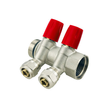 Fábrica OEM 2-6 vias Dimensão personalizada de latão Pex Manifold para aquecimento de piso de água Peças de aquecimento de piso de mídia