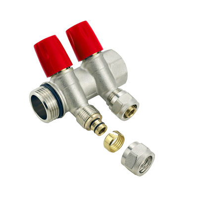 colector de aquecimento de canalização de latão colector de canalização de laiton 3 way 4 way macho pex colectores de latão para distribuidor de água
