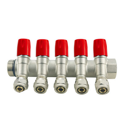 Aquecedor de chão / água de latão Pex Plumbing Manifold com 2-6 vias e tamanho personalizado