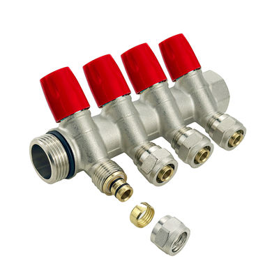 Válvula de latão de longa duração Manifold de Pex de latão em cor personalizada para encanamento