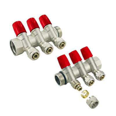 Ferramentas de cor personalizadas e válvulas de hardware válvulas de bola válvulas de latão Pex Manifold 1/2 