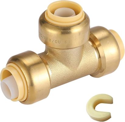 Tubomart OEM Brass chumbo livre push fit ajuste shark picada de 1/2 polegada de 3/4 polegadas de ajuste de tubo