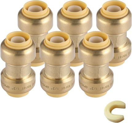 Fittings de encanamento de alumínio de latão 10mm/12mm/14mm PEX Redutor de tubos Conexão de solda reta Tees de forja Modelo de cabeça de compressão