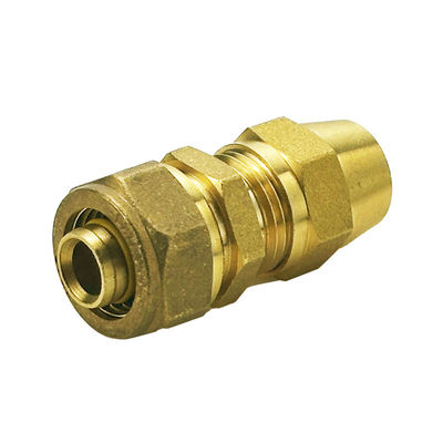 Tubomart OEM Gas Brass Screw Fitting Plumbing Brass Materials Gas Compression Fitting