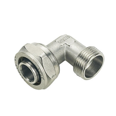 OEM PEX AL PEX Acessórios de tubos de gás multicamadas Amarelo igual de latão de compressão Cotovelo de todos os tamanhos Modelo de cabeça de ligação de solda