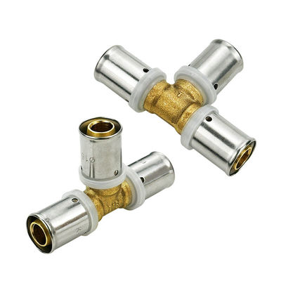 OEM Fábrica de acessórios de latão para tubos de Pex MET M Profil CSTB AENOR WRAS Approvados acessórios de tubos multicamadas Acessórios de pressão de latão
