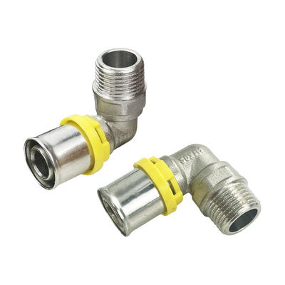 Tubomart Pressas de encanamento de latão Acessórios de gás TH Perfil igual Tee Multicamada Pex Al Pex Acessórios de tubos para sistema de gás