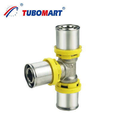 Pex Al Pex TH TYPE Press Fittings para DN15 DN25 Pressão Coloração natural de latão personalizável Instalação fácil para sistema de gás fácil de instalar