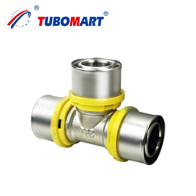 Pex Al Pex Press Fittings personalizados Latão HPb 58-3A ou DZR Latão CW 602N para gás de compatibilidade de tubos Pex