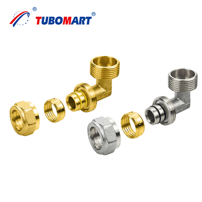 Acessórios de compressão de latão com certificado ISO NSF para encanamento de água e gás Pex Al Pex Acessórios de tubos de latão