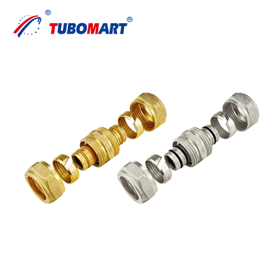 Dimensões personalizadas Acessórios de compressão de latão forjado Tubo de gás para Pex Al Pex Tubos de algodão feminino Alta qualidade União reta desigual