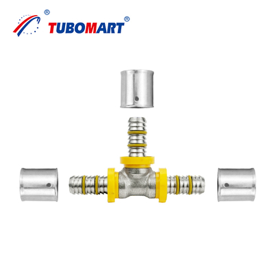 Tubomart Pex Al Pex Conexão de Compressão Cotovelo Igual Conexões PEX Gás Sistema de Conexões para Tubos de Gás Materiais de Latão