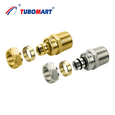 Sistema de gás e água Pex Al Pex Acessórios de encanamento de compressão De compressão durável Acessórios de latão de união com longa vida útil