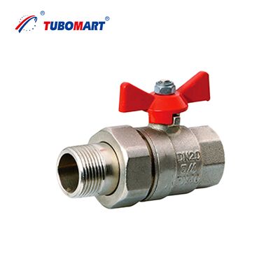 TUBOMART OEM ISO9001 Certificado Brass Ball Valve Butterfly Handle Female Thread 1/2'-2' Nickel Plated 3 anos de garantia para água