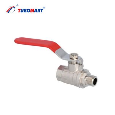 TUBOMART OEM Manual Brass Ball Valve com alça borboleta 1/2''-1'' ISO 9001 Certificado para abastecimento de água e gás