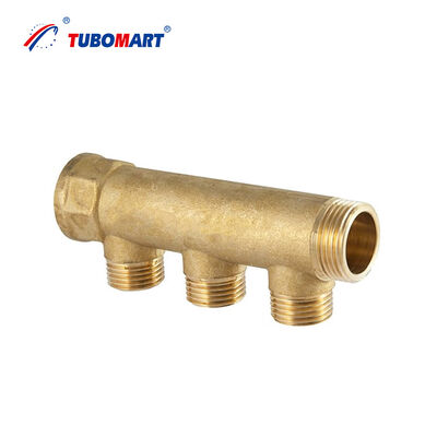 Válvula de aquecimento de chão de latão Pex Manifold com temperatura de trabalho 95 ° C 2-6 maneiras Manifold água 36mm 50mm mangueira de chão de latão Manifold de água para aquecimento de chão doméstico