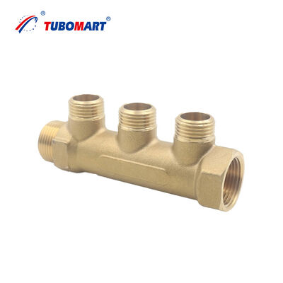 Coletor Pex Flexível com Conexões de Latão Fornecendo Serviço em Sistemas de Aquecimento Radiante e Encanamento, Garantindo Operação Sem Vazamentos